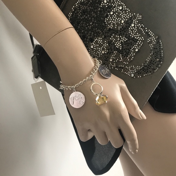 Ralph Lauren Toggle Charm Bracelet Large Canary Diamond Crystal NEW! - Picture 2 of 7